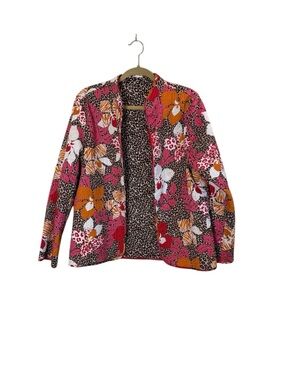 Rebecca Malone Women’s Colorful Soft Quilted Reversible Cotton Jacket sz  M